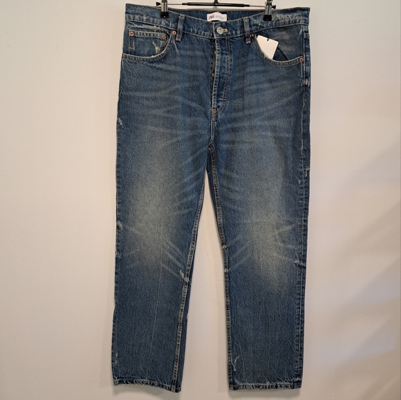 Zara Blue Boyfriend Jeans - Picture 2 of 12